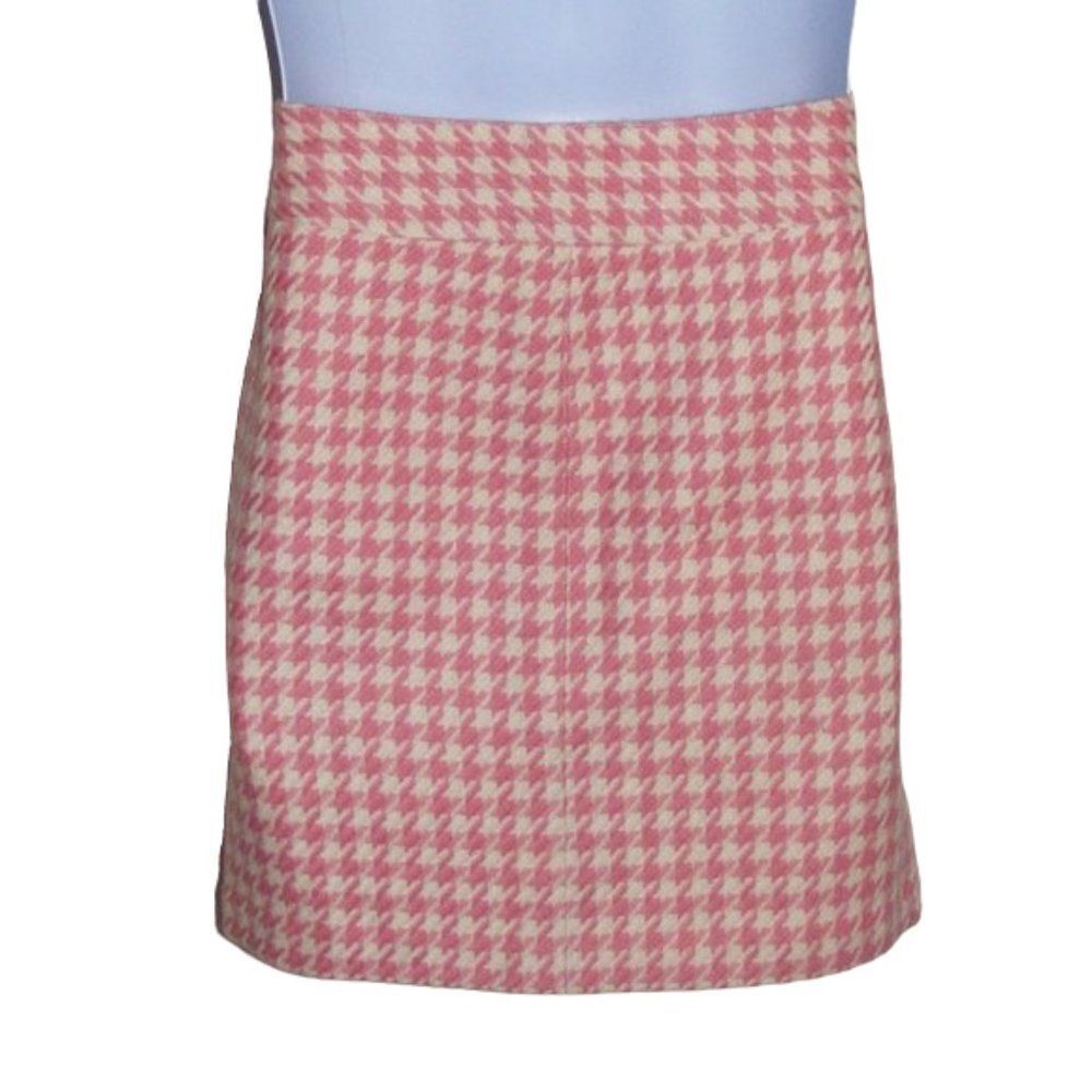 new VINEYARD VINES Skirt, 4, Pink/Off-White Houndstooth, Zipper, Wool blend - Picture 5 of 8